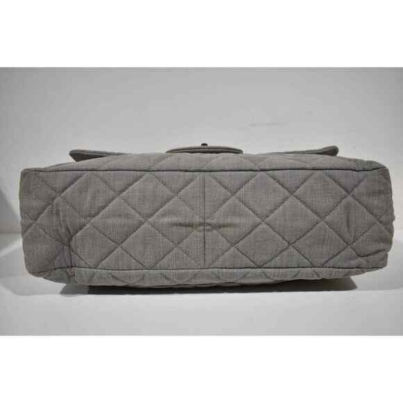 Chanel XXL Maxi 2.55 Reissue Airlines Classic Flap Grey Denim Logo Shoulder Bag - Picture 9 of 12